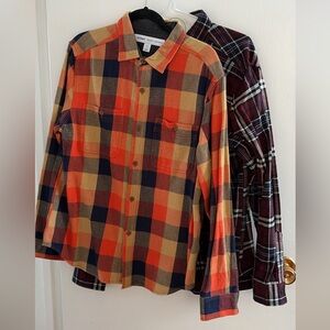 Men’s flannel shirt bundle size large old navy and weatherproof
